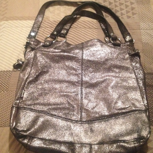 Metallic silver tano purse