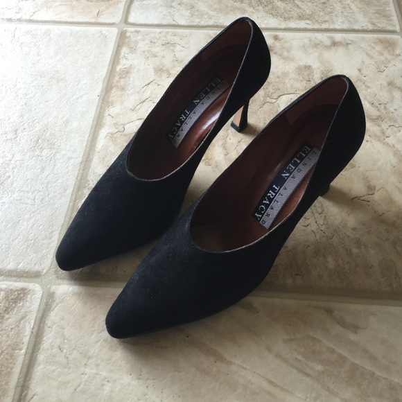 Black suede heels 7.5