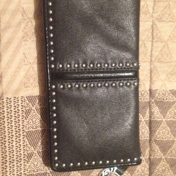 Brighton black leather stud design wallet