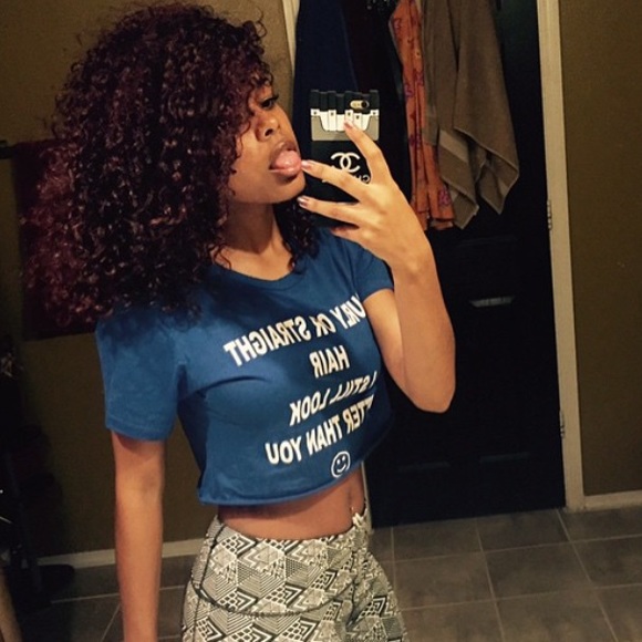 blue crop top