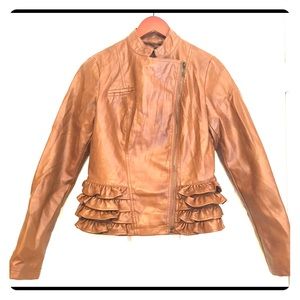 Brown Faux Leather Jacket