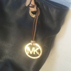 Michael Kors Black Leather Tote Bag