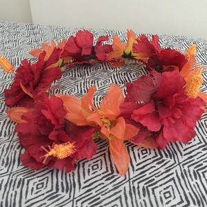 Tropical Red and Orange Medium Flower Crown