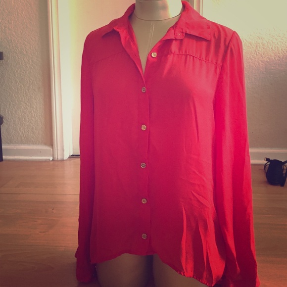 Forever 21 medium sheer red blouse - Picture 1 of 2