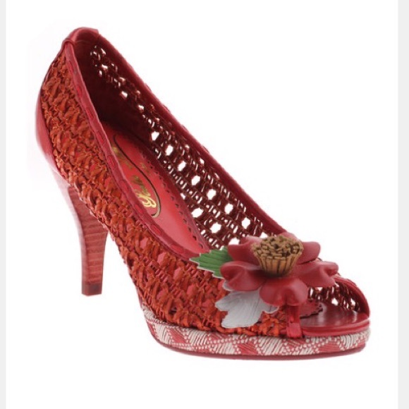 Poetic Licence Shoes - Poetic Licence Prickly Pear Rockabilly Red Heels