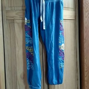 PINK VS capri sweatpants in blue with glitter