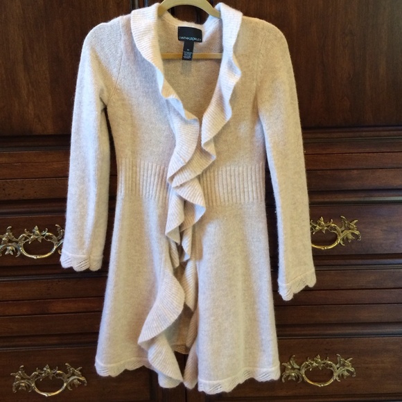 XS Cynthia Rowley Oatmeal long cardigan sweater