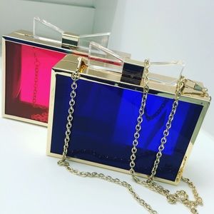 SOLD!!!!!!         COBALT BLUE BOW CLUTCH
