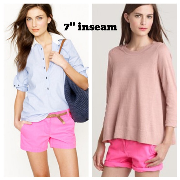 J. Crew Pants - JCrew hot pink 7"inseam chino short