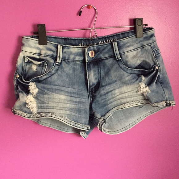Acid washed shorts.