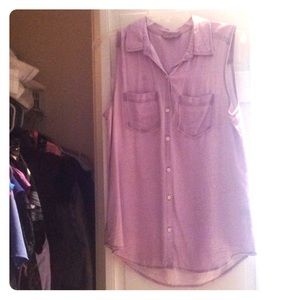 M purple denim rubbish buttondown shirt sleeveless