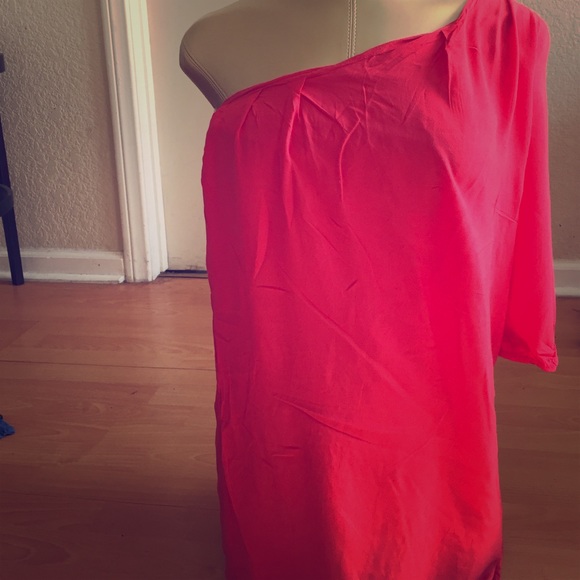 1 sleeve coral mini dress small - Picture 1 of 1