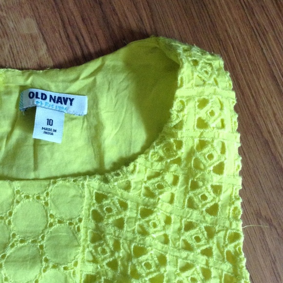Old Navy Yellow Eyelet Dress 10 - Picture 3 of 3