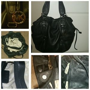 Michael Kors black leather handbag