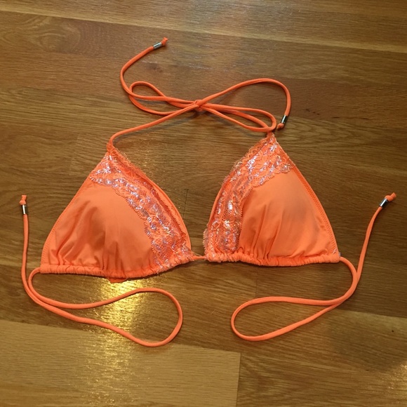 NWOT Victoria's secret neon orange bikini top