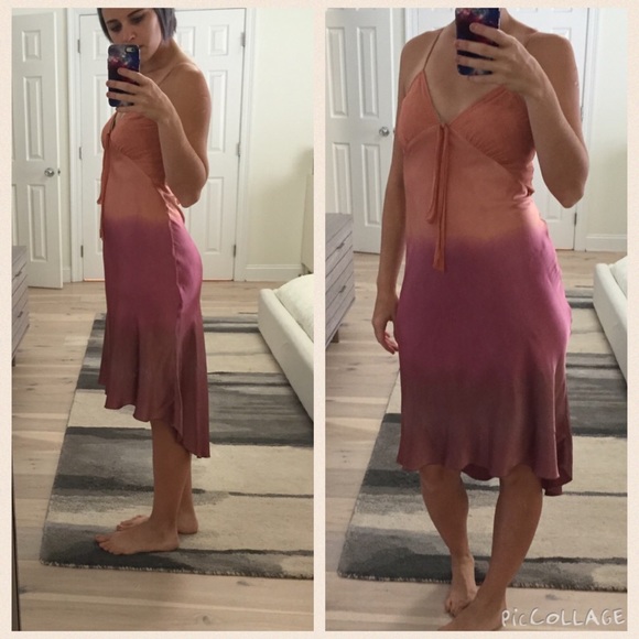 ❌SOLD❌Vintage silk bias-cut ombré slip dress - Picture 2 of 4