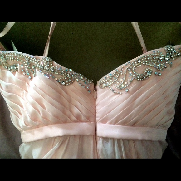 La Femme Strapless Pale Pink Prom Dress 00 - Picture 3 of 4