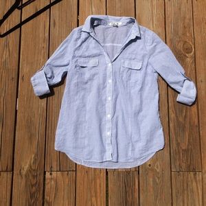 Forever 21 Blue and White Button-Down