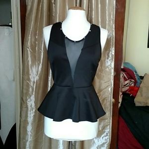 Black peplum top
