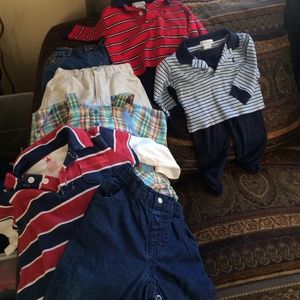 6-9 months clothing.  From baby gap & Ralph Lauren