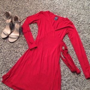 Zara Basic Evening Collection Red Wrap Dress