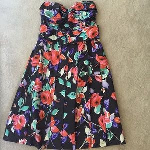 Express floral satin dress