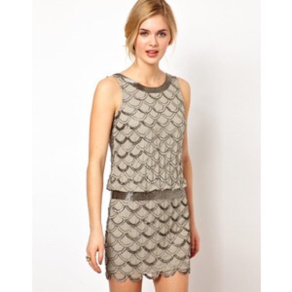 Silver flapper dress