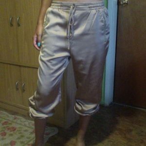 Tan Satin Pants