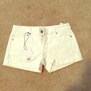Paige white denim shorts