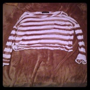 Crop top stripes semi see-through