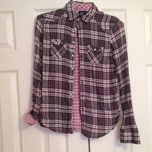 American Eagle Plaid Button Up