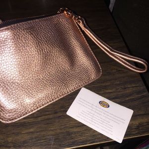 Copper fossil wristlet