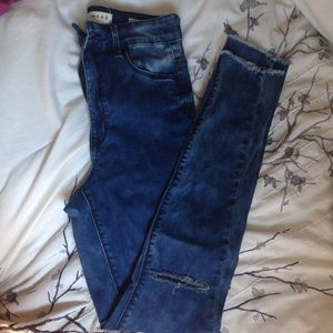 High Rise Blue Skinny Jeans