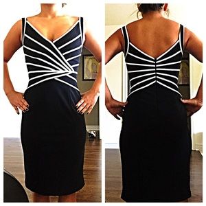WHBM black and white dress