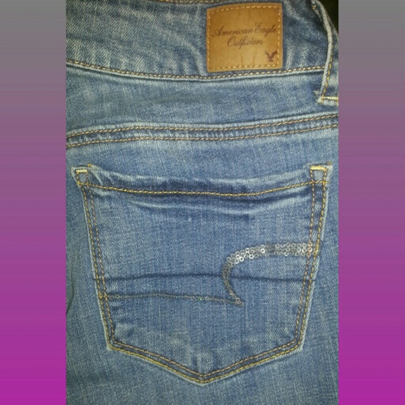 ⚠SOLD⚠Sequin AE Sexy Skinny Kick Jeans 💕 - Picture 2 of 3