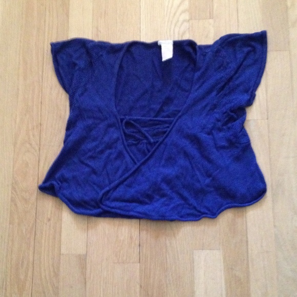 Soft navy cropped sweater cardigan