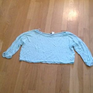 Cropped light blue sweater