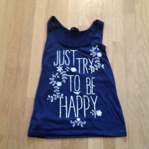 Navy tank top with spirit