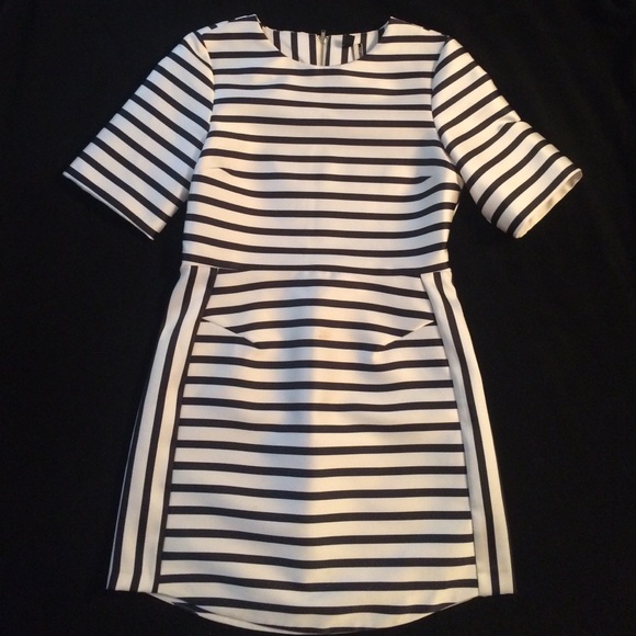 TOPSHOP Satin Stripe A-Line Dress