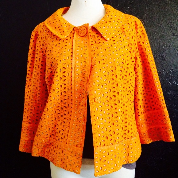 Chico's Tops - Chico's orange eyelet lined cape top