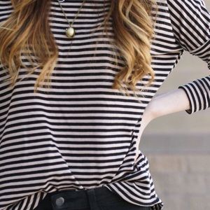 Black and white striped top