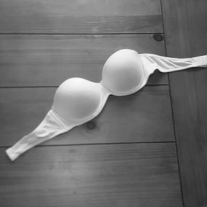 Calvin Klein white push up strapless bra