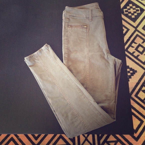 Green, High Waisted Pants