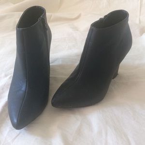 Black wedge booties