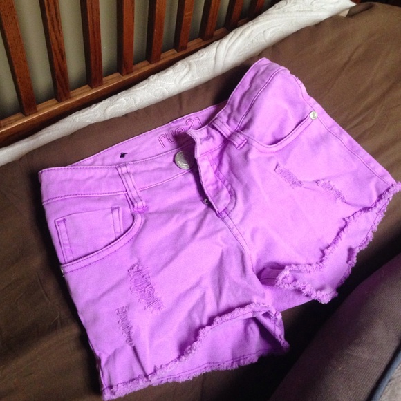 Rue 21 jean shorts purple size 0/1 - Picture 1 of 4