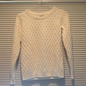 white knit sweater