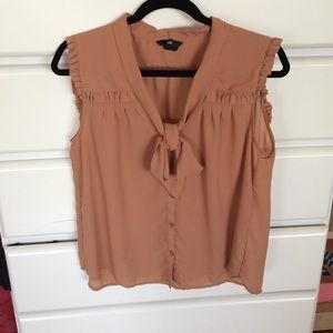 Sheer tan blouse