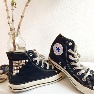 Studded Black High-Top Converse