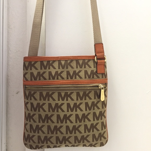 MK tan & orange satchel