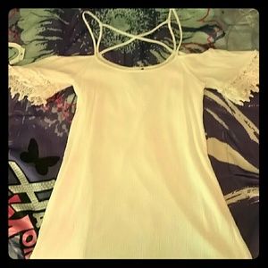 Boho white mini dress